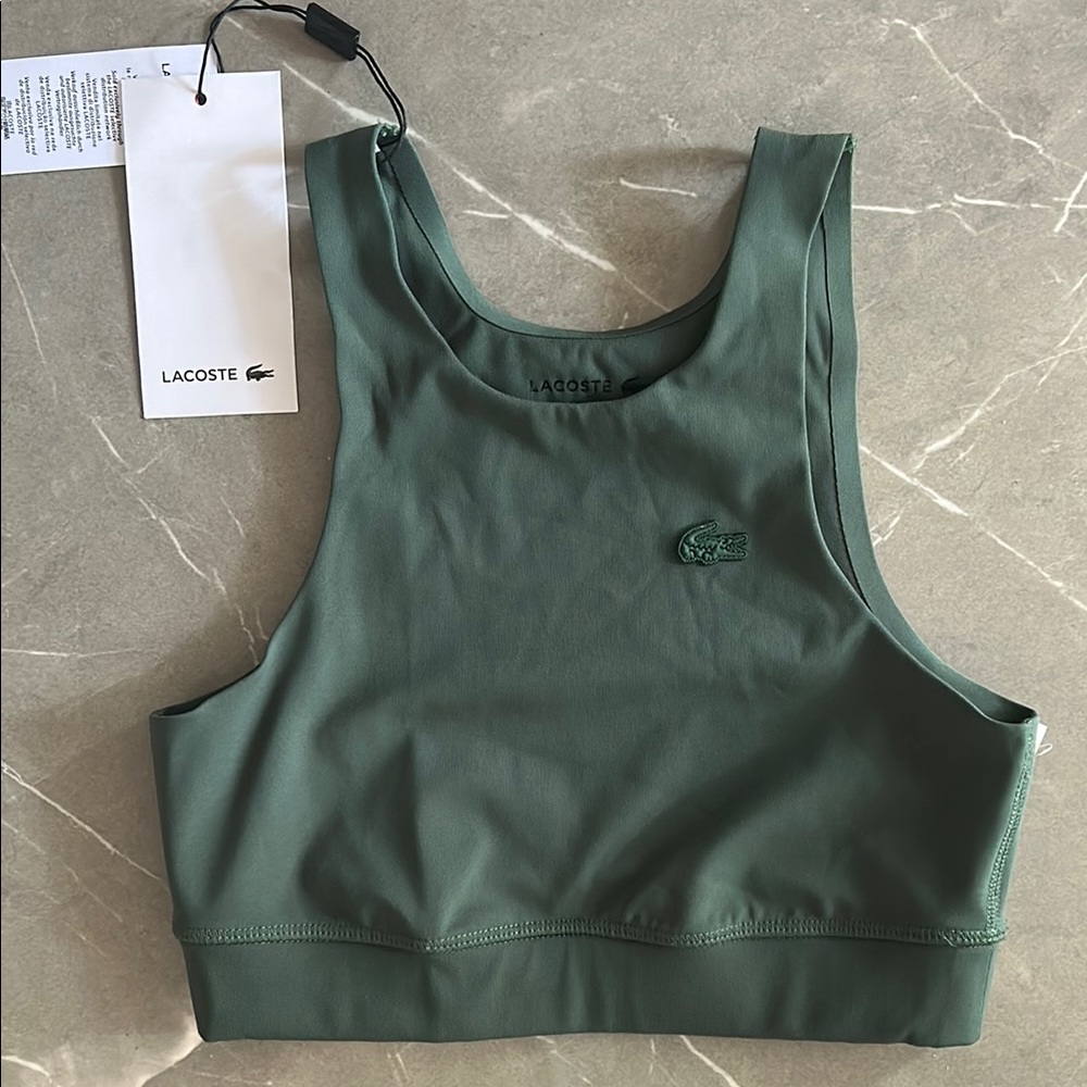 Lacoste Green Sports Bra with Scoop Neckline -Size 34 - NWT